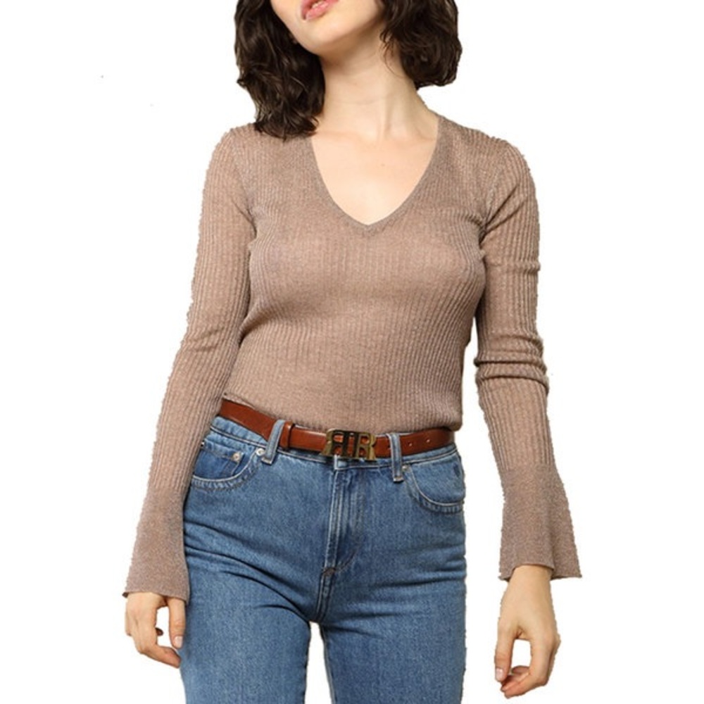 Rouje gold FRANCOISE sweater Knit Top Size 40 US 8
